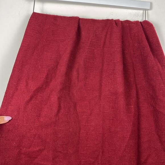 Vintage FENDI Dark Red Wool Fringe Scarf 23x67” - Picture 5 of 6